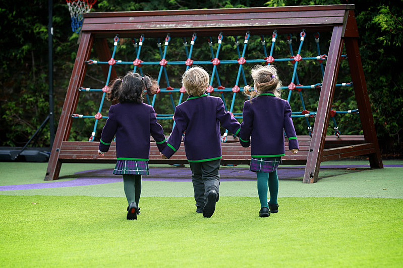 Pupils enjoying the school playground